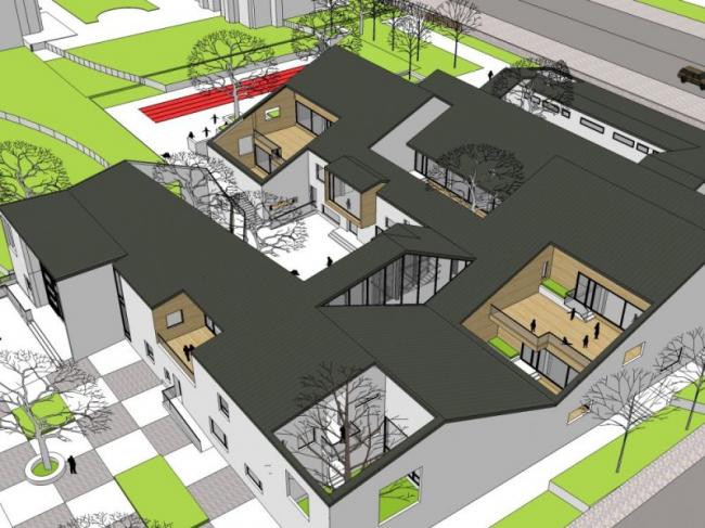 Modern Kindergarten Campus Design | SketchUp School Model for Educational Architecture