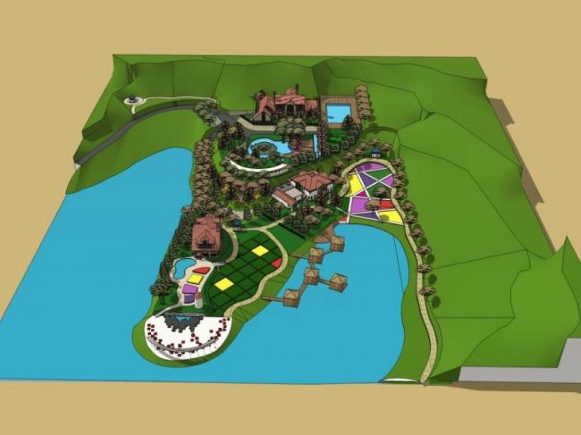 Modern Waterfront Landscape Design in SketchUp