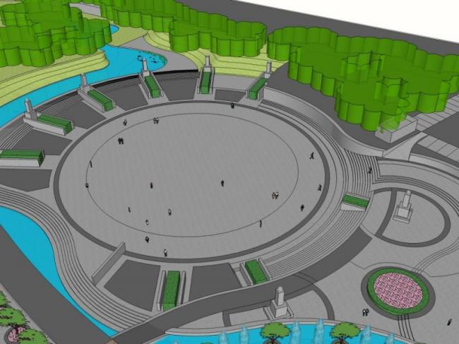 Modern Park Landscape Design in SketchUp
