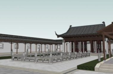 SketchUp Residential Model Featuring Chinese-Style Landscape Design-BIM WORLD