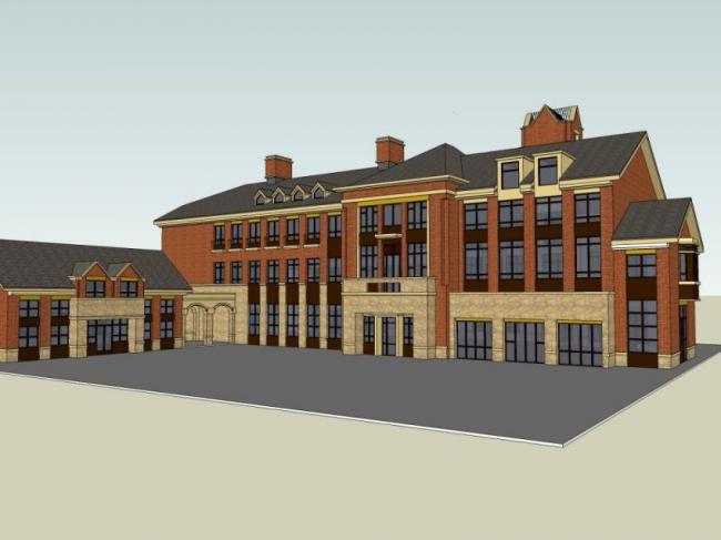 SketchUp Business Model: Multi-Story British Classical Style Clubhouse