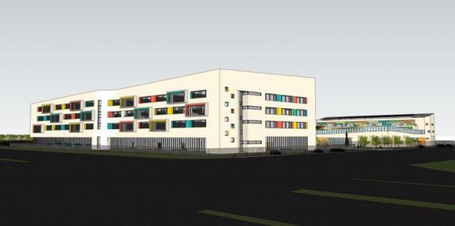 Modern Multi-Story Kindergarten and Campus Building | SketchUp School Model