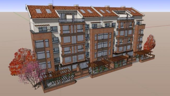 Classical Multi-Story Residential Model in SketchUp