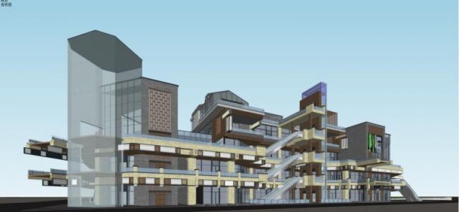 Modern High-Rise Commercial Office Complex Rendered in SketchUp