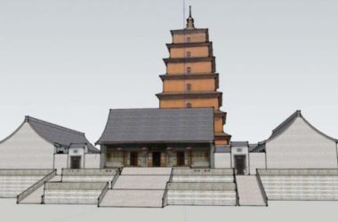 SketchUp Model of Ancient Chinese Architecture: Multi-Story Temple with Courtyard-BIM WORLD