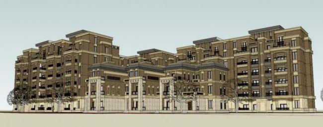 Classical Multi-Story Residential Model in SketchUp