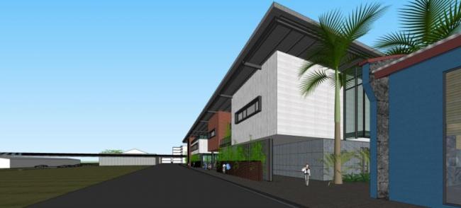 SketchUp Business Model: Modern Multi-Story Commercial Street Design