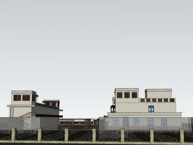 Modern Multi-Story Hotel Model in SketchUp