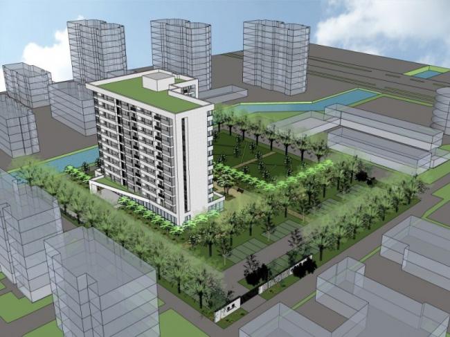 Modern High-Rise Apartment Residential Model in SketchUp