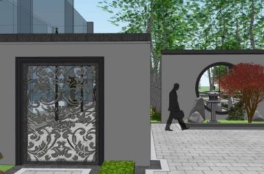 SketchUp Landscape Design: Courtyard Garden in Modern Chinese Style-BIM WORLD