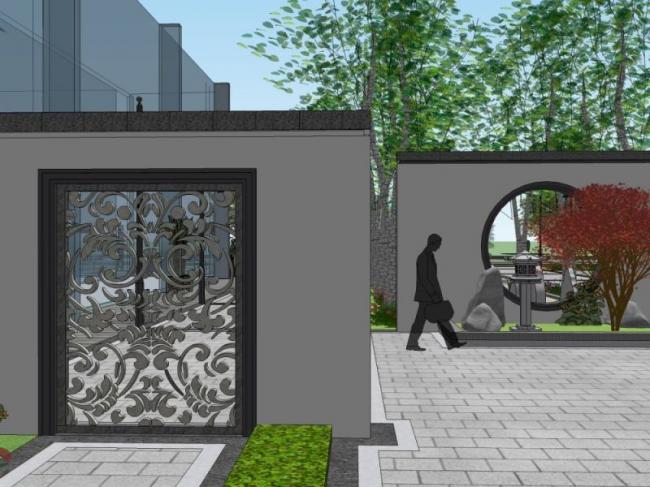 SketchUp Landscape Design: Courtyard Garden in Modern Chinese Style