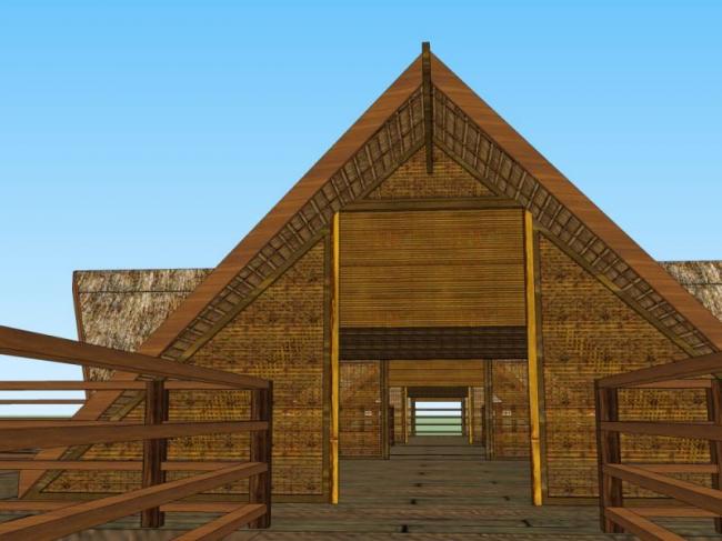SketchUp Cultural Model: Multi-Story Visitor Center in Classical Architectural Style