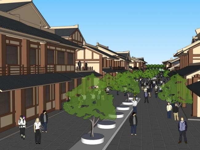 SketchUp Business Model: Chinese-Style Commercial Street Design