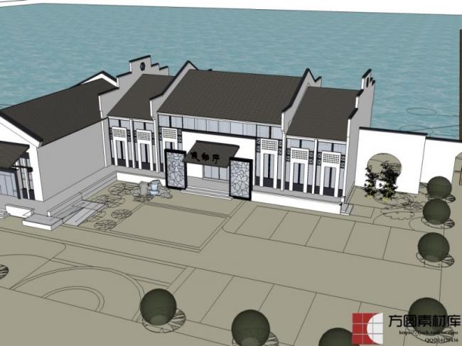 Modern Chinese Style Station Road and Bridge SketchUp | Waiting Hall Design