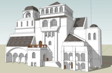 SketchUp Cultural Model: Multi-Story Greek Activity Center in Classical Architectural Style-BIM WORLD