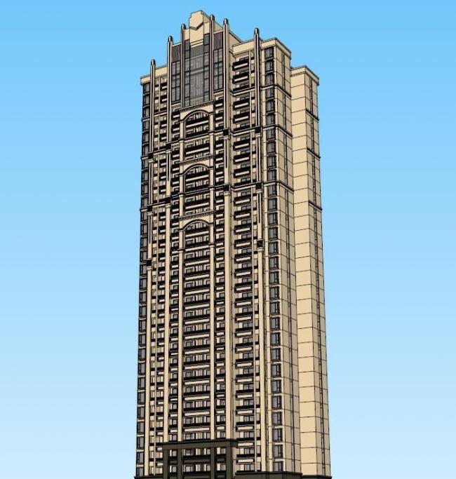 SketchUp Residential Models: Classical High-Rise Apartment Buildings