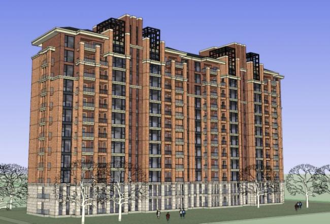SketchUp Residential Models: Classical Style High-Rise Buildings