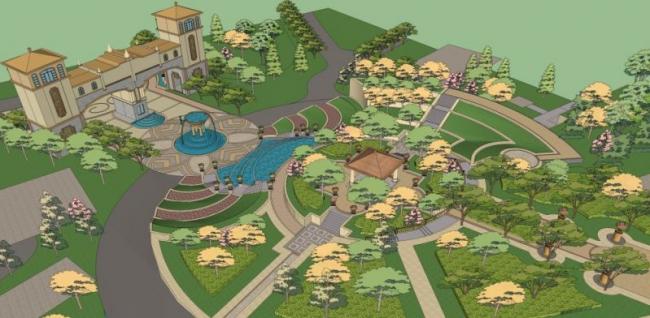 Classical Residential Landscape Design in SketchUp