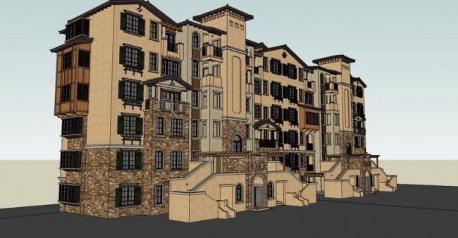 SketchUp Residential Model: Multi-Story Mediterranean and Classical Style Home