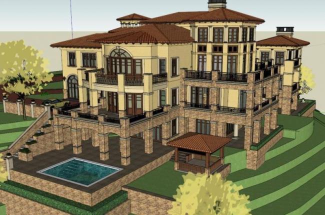 SketchUp Business Model: Multi-Story European-Style Classical Clubhouse