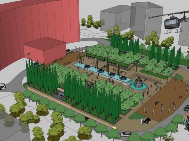 SketchUp Residential Landscape Model: European Style Design