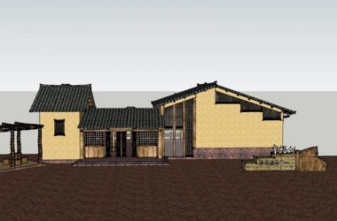 SketchUp Cultural Model: Multi-Story Chinese-Style Visitor Center Architecture-BIM WORLD