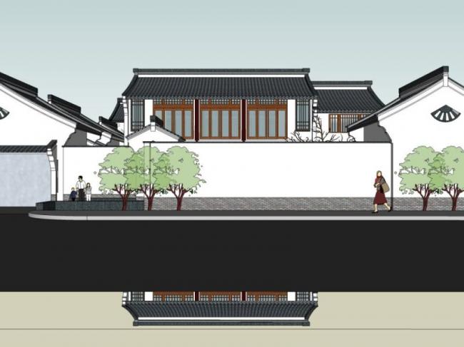 SketchUp Business Model: Multi-Story Modern Chinese Style Club Design