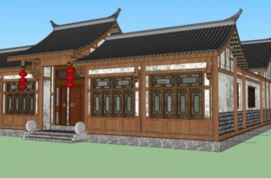 SketchUp Residential Design: Multi-Story Courtyard Building in Traditional Chinese Style-BIM WORLD
