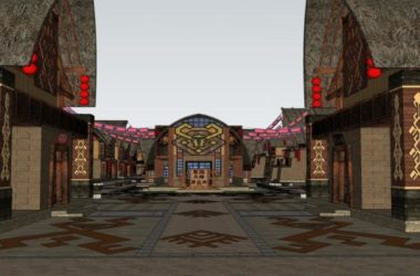 SketchUp Business Model: Low-Rise Commercial Street in Oriental Neoclassical Style-BIM WORLD