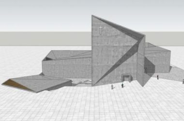 SketchUp Cultural Model: Modern Multi-Story Church Architecture-BIM WORLD