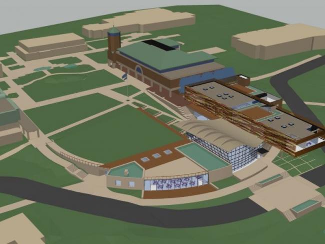 Modern Multi-Story Clubhouse Business Model in SketchUp