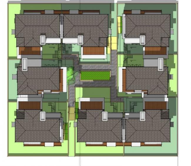 SketchUp Residential Model: Multi-Story Home with Neighborhood in Chinese Style