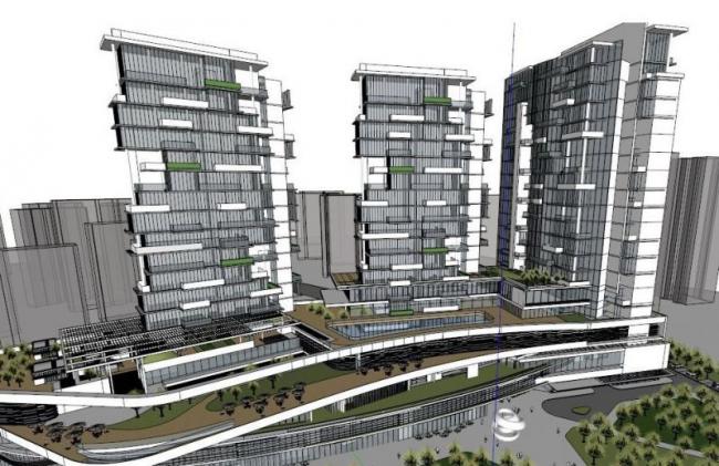 Modern High-Rise Office Model in SketchUp