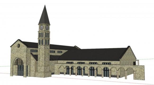 SketchUp Cultural Model: Multi-Story Church, Country Club & Classical Architecture