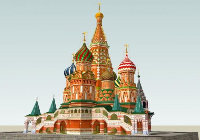 SketchUp Cultural Model: Multi-Story Classical Church Architecture