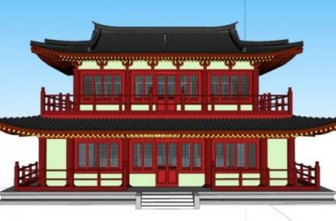SketchUp Model of Ancient Chinese Architecture with Multi-Story Attic-BIM WORLD