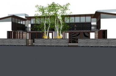 Modern Chinese Style Courtyard Residential Model in SketchUp-BIM WORLD