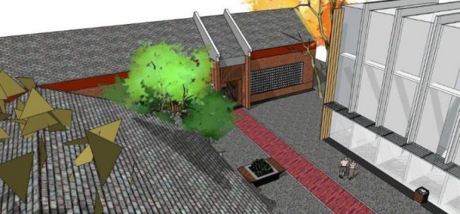 SketchUp Business Model: Modern Low-Rise Commercial Street Design