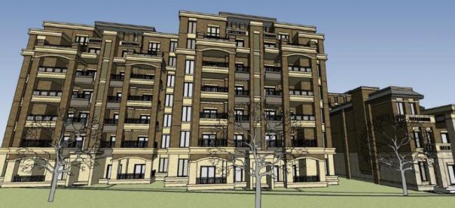 SketchUp Residential Model: Multi-Story Classical Style Home