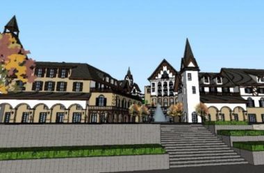 SketchUp Business Model: Multi-Story Farmhouse Clubhouse in Classical Style-BIM WORLD