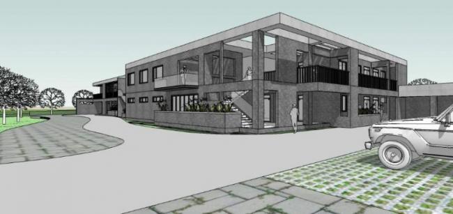 SketchUp Cultural Model: Modern Multi-Story Activity and Cultural Center