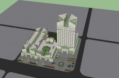 Modern Multi-Story Commercial Complex in SketchUp-BIM WORLD