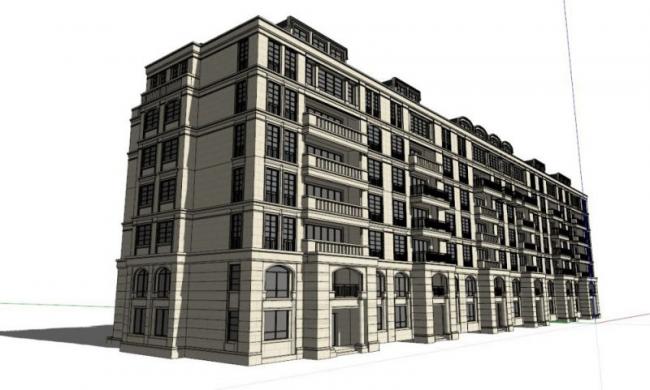 Classical Multi-Story Residential Model in SketchUp