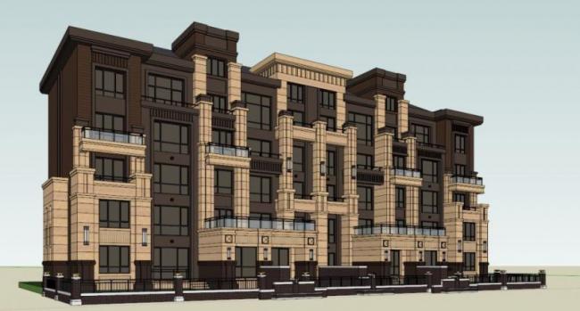 Classical Multi-Story Residential Model in SketchUp