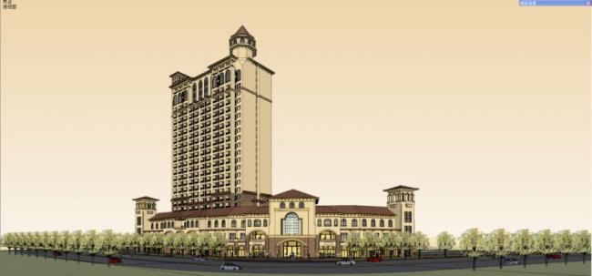 SketchUp Residential Model: High-Rise Living with Hotel, Ground Floor Retail, and Classic Tuscan Design