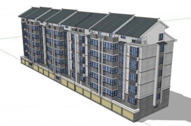 SketchUp Residential Design: Multi-Story Home with Top-Floor Duplex and Ground-Level Commercial Space in Chinese Style-BIM WORLD