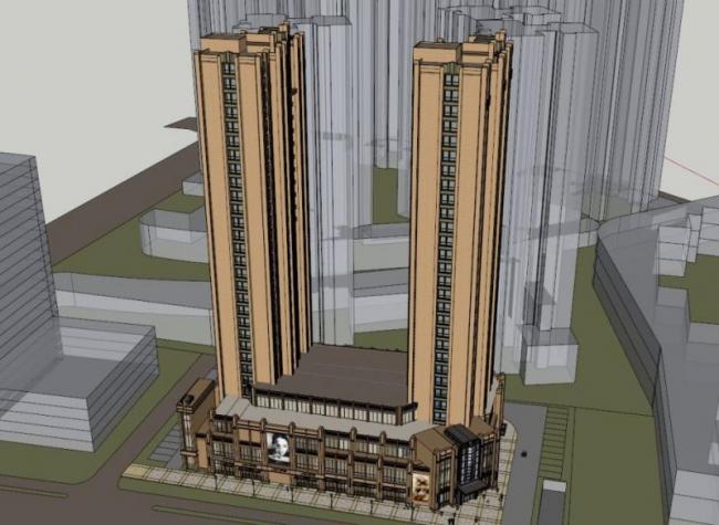 SketchUp Residential Models: High-Rise Apartments, Ground-Floor Retail, and Classic-Style Homes