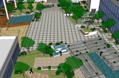 Modern Office Building Landscape Design in SketchUp-BIM WORLD