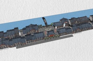 SketchUp Business Model: Modern Multi-Story Commercial Street in Chinese Style-BIM WORLD