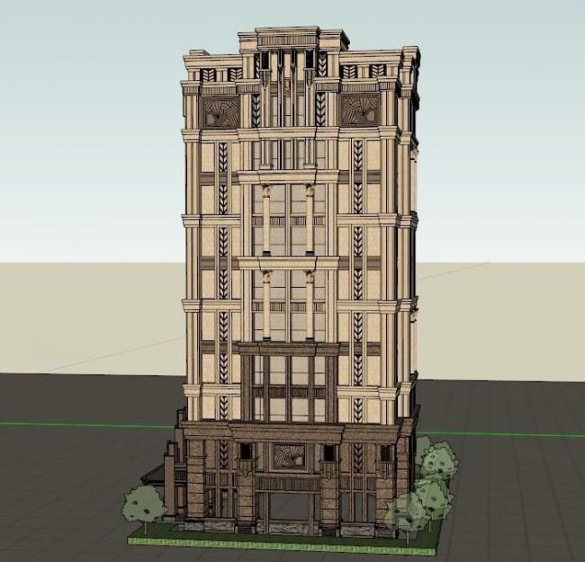 SketchUp Residential Models: Classical-Style High-Rise Buildings